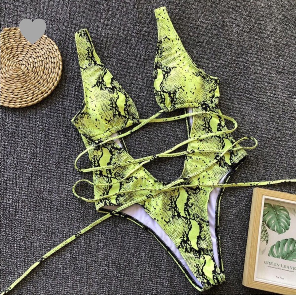 Neon Snake One Pice Swimsuit - Picture 5 of 6
